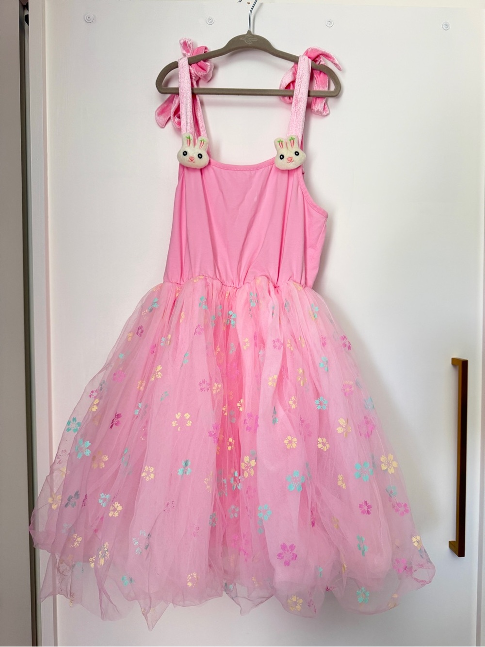 Lola + The Boys Happy Bunny Strap Tulle Dress